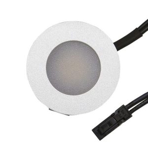 FORUM 35MM ROUND RECESSED PLINTH LIGHT ALUMINIUM 4000K ALUMINIUM