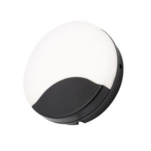 FORUM TURUS 15W ROUND BULKHEAD IP65 BLACK & OPAL