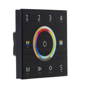 FORUM " MAINS WALL MOUNTED TOUCH PANEL 240V GLASS BLACK" BLACK