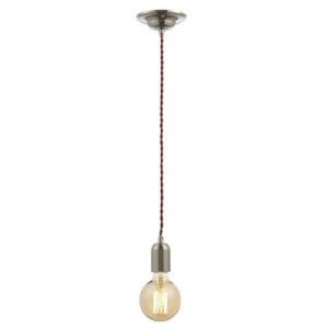FORUM POLISHED NICKEL/RED PENDANT SET