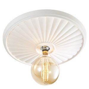 FORUM LUCENA PLASTER E27 CEILING LRG SURFACE MOUNT WHTCHR WHITE