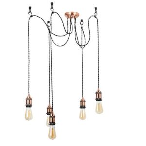 FORUM PADUA 5LT E27 CABLE CEILING ANTCOP COPPER/ BLACK
