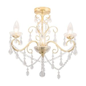 FORUM VELA 3LT BATH CHANDELIER SATIN BRASS