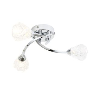 FORUM VOLOS 3LT FLUSH LIGHT IP44 CHROME/ CLEAR