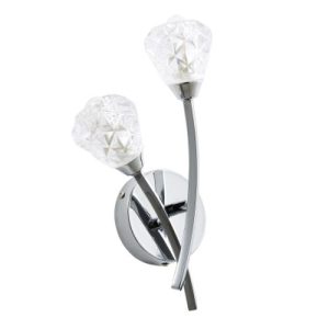 FORUM VOLOS 2LT WALL LIGHT IP44 CHROME/ CLEAR