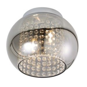 FORUM MEGARA 2LT CLOCHE BATHROOM FLUSH CHROME/SMOKE CHROME/SMOKE