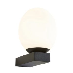 FORUM AGIOS 1LT LED WALL LIGHT IP44 TEXBLACK