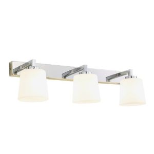 FORUM PARGA 3LT WALL LIGHT IP44 CHROME/OPAL CHROME