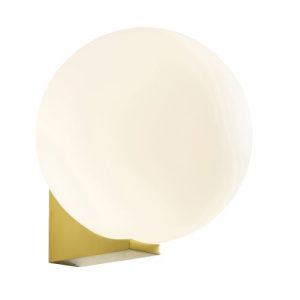 FORUM THIVA 1LT WALL LIGHT IP44 SATIN BRASS/OPAL