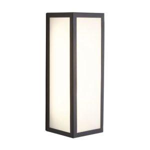 FORUM THETIS OPAL GLASS PANEL E27 BOX LANTERN BLACK
