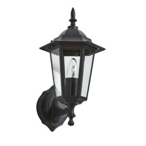 FORUM LIBOURNE 6 PANEL E27 TRAD WALL LANTERN BLACK