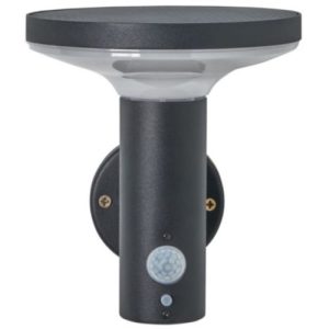 FORUM CLAIRE SOLAR WALL LIGHT WITH PIR BLACK