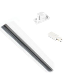 FORLIGHT SINGLE-PHASE TRACK + END CAP + MAINS CONNECTOR