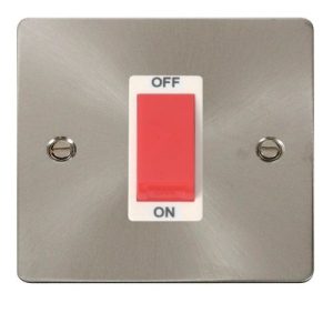 CLICK DEFINE BRUSHED STAINLESS FLAT PLATE 1-GANG 45A DP SWITCH