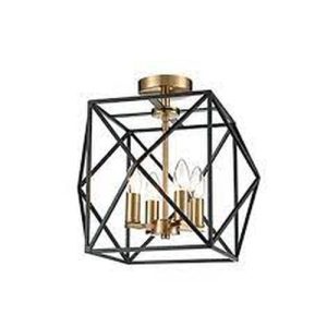 FRANKLITE ANGLIT 4 LIGHT CAGE FITTING IN BLACK