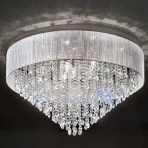 FRANKLITE 10-LIGHT ROYALE CHROME CRYSTAL FITTING