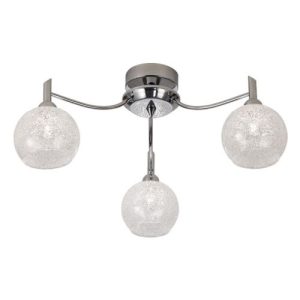 FRANKLITE 3-LIGHT CHRYSALIS CHROME SEMI FLUSH FITTING