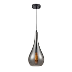FRANKLITE 1 LIGHT SMOKED PENDANT