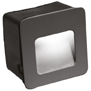 GAP IP44 2W SQUARE GRAPHITE GREY 4000K LED RECESSED WALL LIGHT