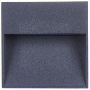 GAP IP54 2W GRAPHITE GREY 4000K SQUARE SURFACE MOUNT LED WALL LIGHT