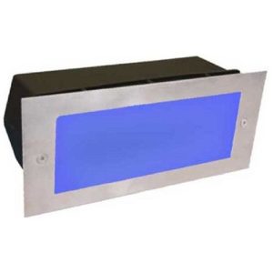 GAP IP44 6W BLUE RECESSED LED WALL LIGHT WITH 316 STAINLESS STEEL PLATE