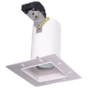 GAP 240V GU10 TRIMLESS PLASTER-IN RECESSED ADJUSTABLE TILT SQUARE FIRE-RATED DOWNLIGHTER
