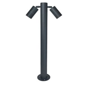 GAP IP65 240V GRAPHITE GREY GU10 TWIN SPOT POST WITH OPTIONAL SPIKE