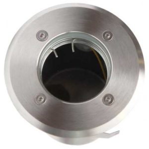 GAP IP65 240V 100MM GU10 STAINLESS STEEL RECESSED ROUND GROUND LIGHT WITH 316 MARINE GRADE BEZEL