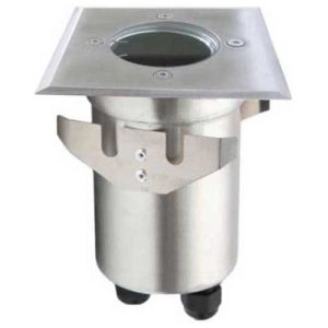 GAP IP65 240V 100MM GU10 STAINLESS STEEL RECESSED SQUARE GROUND LIGHT