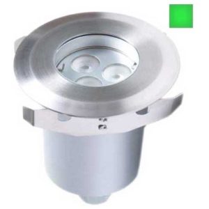 GAP IP68 316 STAINLESS STEEL 3W CREE 240V 98MM GREEN LED RECESSED GROUND LIGHT