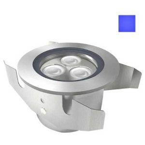 GAP IP68 316 STAINLESS STEEL 3W CREE 76MM SUBMERSIBLE BLUE LED RECESSED GROUND LIGHT