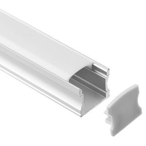 GAP ALUMINIUM POWDER COATED WHITE 15MM CHANNEL FOR LINEAR FLEX WITH PC DIFFUSER (2M LENGTH)