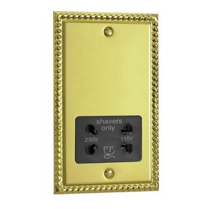SCHNEIDER GEORGIAN BRASS SHAVER SOCKET