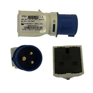 GEWISS 16A 2P+E PLUG TO 13A 3-PIN SOCKET CONVERTERS