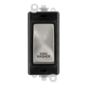 CLICK GRIDPRO SATIN CHROME 20A DP SWITCH MODULE DISHWASHER (BLACK INS)