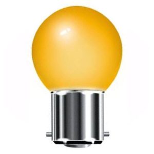 15W BC COLOURED GOLFBALL AMBER