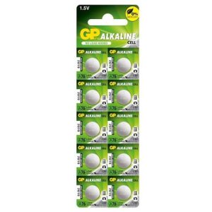 GP LR44 A76 AG13 ALKALINE B/CELL 1.5V CARD OF 10