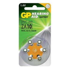 GP HEARING AID BATT PR70 YELLOW-6CD-10PK
