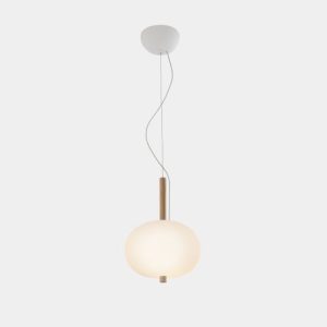 GROK PENDANT ILARGI Ø230 LED 8.5W 716LM 2700K 0-10V WHITE LIGHT WOOD