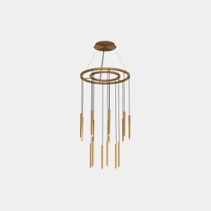 GROK PENDANT CANDLE 15 BODIES CHANDELIER LED 49.4W 2532LM 2700K 0-10V GOLD