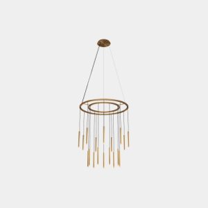 GROK PENDANT CANDLE 18 BODIES CHANDELIER LED 62.8W 3038LM 2700K DALI GOLD