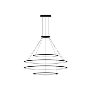 GROK PENDANT CIRCULAR OUTWARD 4 RINGS (Ø1200 Ø2000 Ø2000 Ø1200) LED 378.2W 4000K BLACK