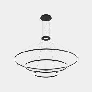 GROK PENDANT CIRCULAR DOWNWARD 3 RINGS (Ø3000 Ø2000 Ø1200) LED 366.7W 2700K BLACK
