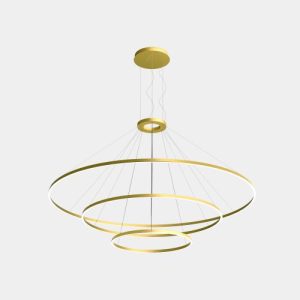 GROK PENDANT CIRCULAR DOWNWARD 3 RINGS (Ø3000 Ø2000 Ø1200) LED 366.7W 17218LM 4000K GOLD