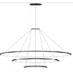 GROK PENDANT CIRCULAR DOWNWARD 3 RINGS (Ø1200 Ø900 Ø600) LED 140.8W 2700K BLACK