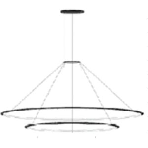 GROK PENDANT CIRCULAR DOWNWARD 2 RINGS (Ø1200 Ø900) LED 109.1W 4000K 0-10V BLACK