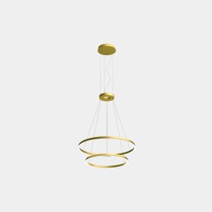 GROK PENDANT CIRCULAR DOWNWARD 2 RINGS (Ø900 Ø600) LED 77.3W 2700K DALI GOLD