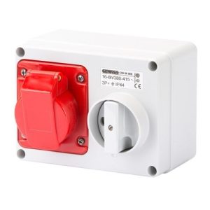 GEWISS 16A 415V 4-P HORIZONTAL ISOLATED SOCKET