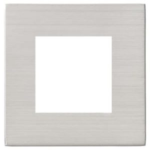 HAMILTON SATIN STEEL 2 MODULE FACEPLATE