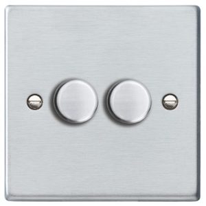 HAMILTON HARTLAND 2G SATIN CHROME LED DIMMER
